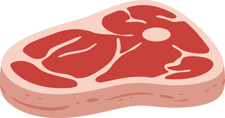 Raw steak cut of beef showing marbling and bone detail for culinary and food industry applications isolated on transparent background