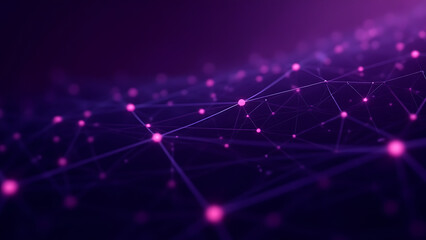Fototapeta premium Abstract digital network connections with glowing lines and nodes on futuristic background