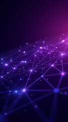 Fototapeta premium Abstract digital network connections with glowing lines and nodes on futuristic background