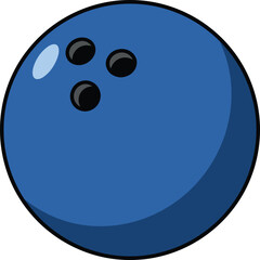 Fototapeta premium Classic blue bowling ball with three finger holes ready for a strike fun recreational sport isolated on transparent background