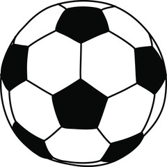 Classic black and white soccer ball design perfect for sports graphics and game apparel representing football passion and athleticism isolated on transparent background