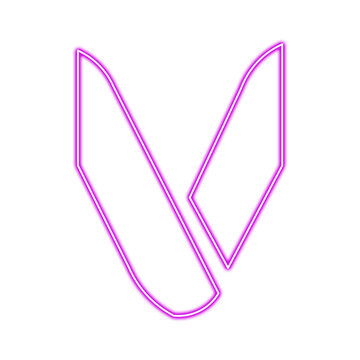 Neon valorant logo isolated on transparent background, a captivating and modern design