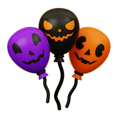 Halloween Balloons 3D Illustration