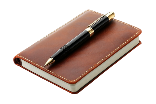 Functional Notepad with Stylus Pen Isolated on transparent background