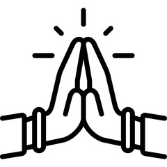 hand praying line art