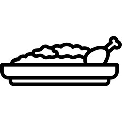 chicken curry rice line art