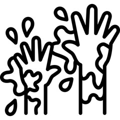 Obraz premium holi hand with color splash line art