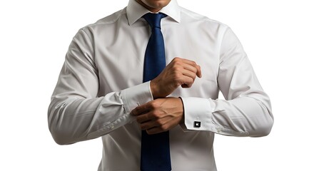 Man adjusting cufflinks formal wear