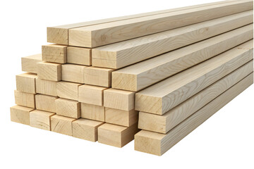 Isolated 2x4 wood boards isolated on white or transparent background
