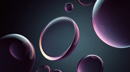 Floating Abstract Ellipses with Glossy Finish