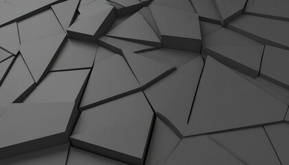 Abstract fractured dark gray shapes