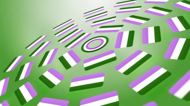 Genderqueer Flags in Spinning Rings, Pride Concept
