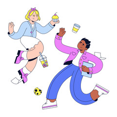 Coworkers taking a lunch break