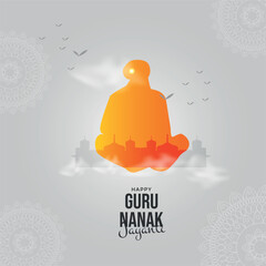 Guru Nanak Jayanti poster. Vector illustration