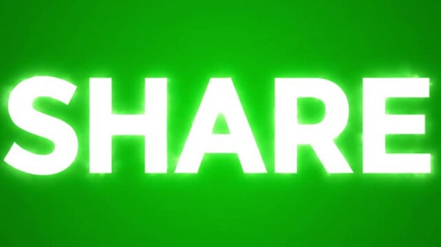 Share This Glowing Text Animation on Green Screen Background Motion Graphics Typography Vector Shareable Content Easy to