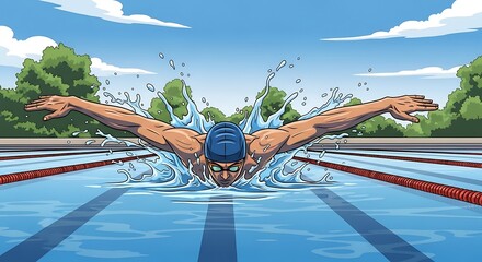 Swimmer Butterfly Stroke.