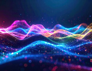 Abstract digital waves of vibrant colors