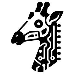 Robotic giraffe logo silhouette