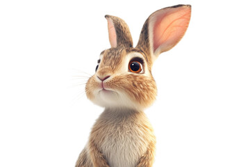 Obraz premium Cartoon Rabbit Isolated on transparent background