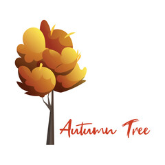 Illustration of autumn tree with leaves