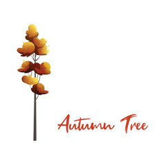Illustration of autumn tree with leaves