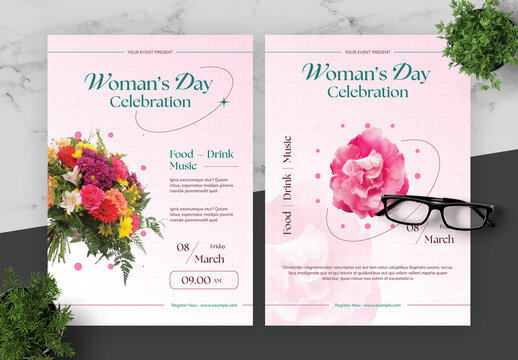 Pink And Blue Women Day Flyer