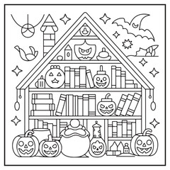 Obraz premium Vintage Halloween Coloring Pages