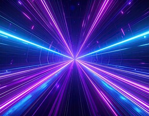 Neon tunnel, vibrant colors, speed