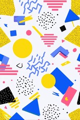 Colorful geometric abstract pattern with shapes and dots