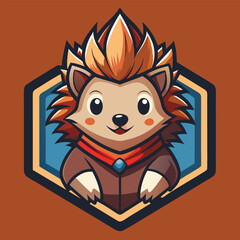 Cute hedgehog character in stylized clothing