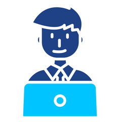 Computer Worker Simple Vector Icon Collection