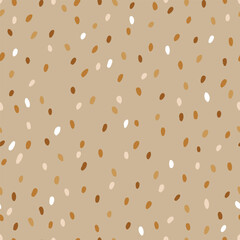 Seamless pattern with polka dots in fall colors. Hand drawn polka dots pattern for wrapping paper, card, fabric.