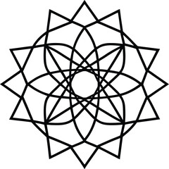 abstract geometric Celtic knot pattern with molecular and atomic design