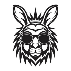 Striking monochrome portrait reveals a cool kangaroo wearing sunglasses and a small crown above
