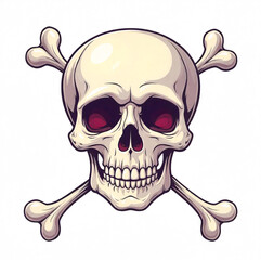 skull and crossbones on white