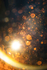 Abstract Natural Sun flare on the black