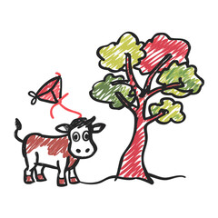 Fototapeta premium reindeer with red nose