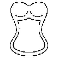 corset pixel icon, 8-bit. Isolated vector illustration.