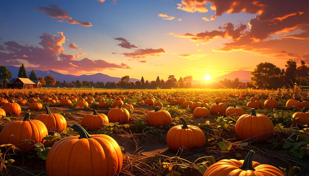 Pumpkin Patch at Sunset Glow.