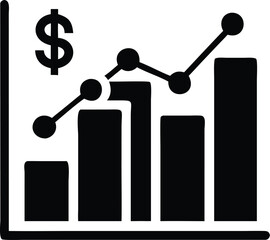 The bar chart showing a rising trend indicates positive growth and success