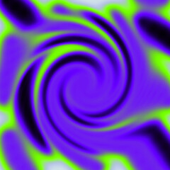 Abstract glowing vortex of vibrant purple and lime green, a fluid and dynamic spiral background with a mesmerizing blurred motion effect