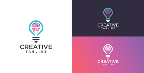 Light bulb technology logo icon design