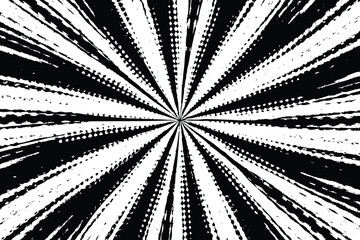 circular starburst texture and black overlay monochrome grunge vector illustration. Overlay to create interesting effect and depth. Distressed uneven grunge background. Isolated on white background