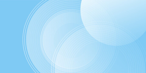 Abstract minimalist banner background, pastel colorful, blue and white gradations. Circle effect style geometric simple art