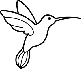 Peaceful flying bird vector illustration with dove hummingbird and pigeon elements