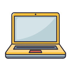 A flat laptop vector illustration. Perfect for tech designs and digital projects. Generative AI