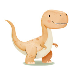 Cute tyrannosaurus rex baby. Watercolor dinosaur character in prehistoric style for kids. Baby t rex