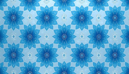 Abstract floral pattern, light blue