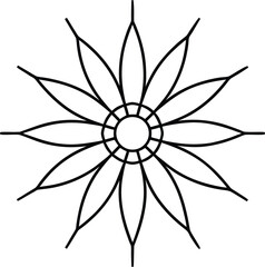 Abstract vector flower illustration with leaves and blossom elements