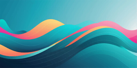 Abstract colorful wave vector illustration background with flowing blue and orange texture pattern for a modern web banner design template
